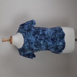 Blue Tribal Tee Floral Print